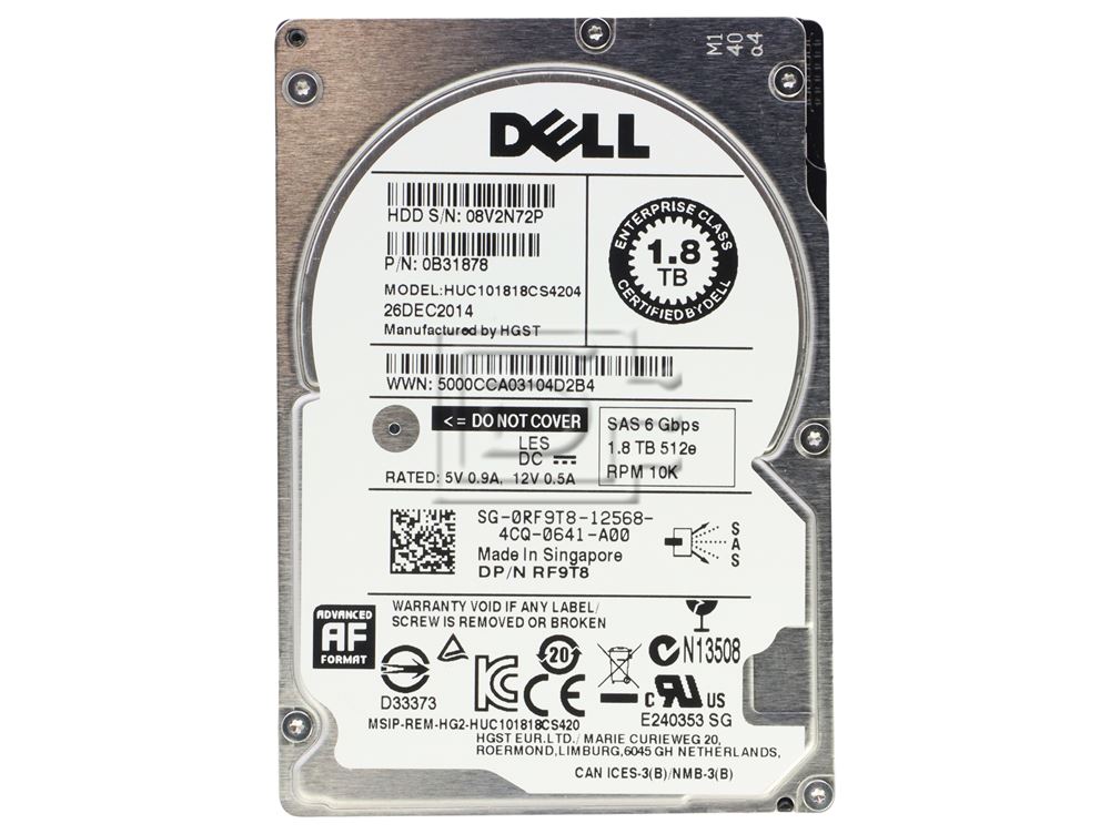 Dell Ultrastar C10K1800 1.8TB 10K SAS 2.5" me Caddy