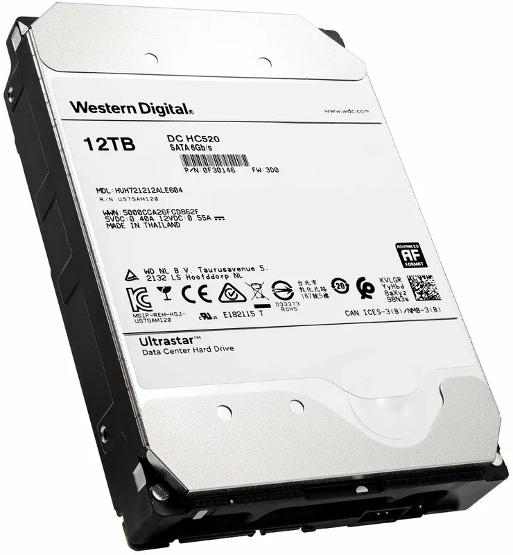 Western Digital Ultrastar DC HC520 12TB — HUH721212ALE604 / SATA 6Gb/s